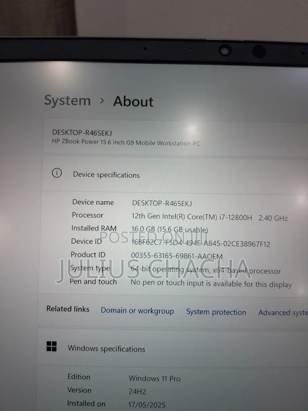 Laptop HP ZBook Power G9 I7 16GB Intel Core I7 SSD 1T
