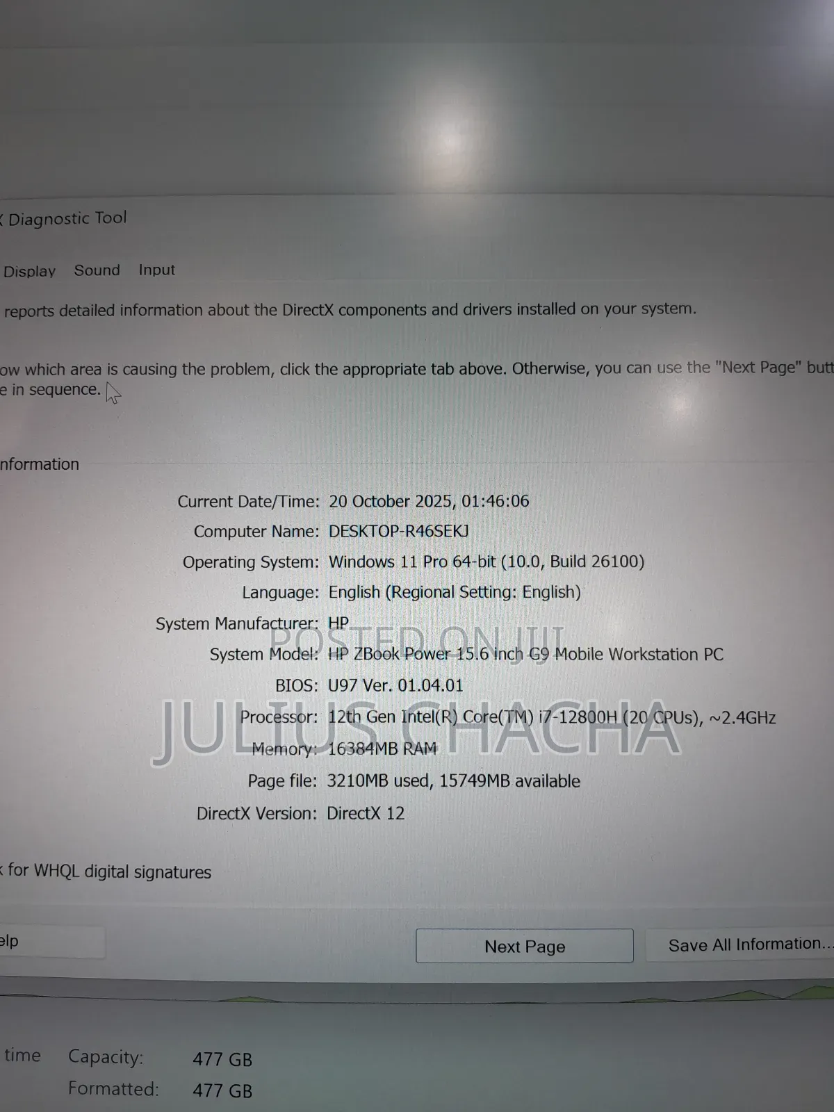 Laptop HP ZBook Power G9 I7 16GB Intel Core I7 SSD 1T