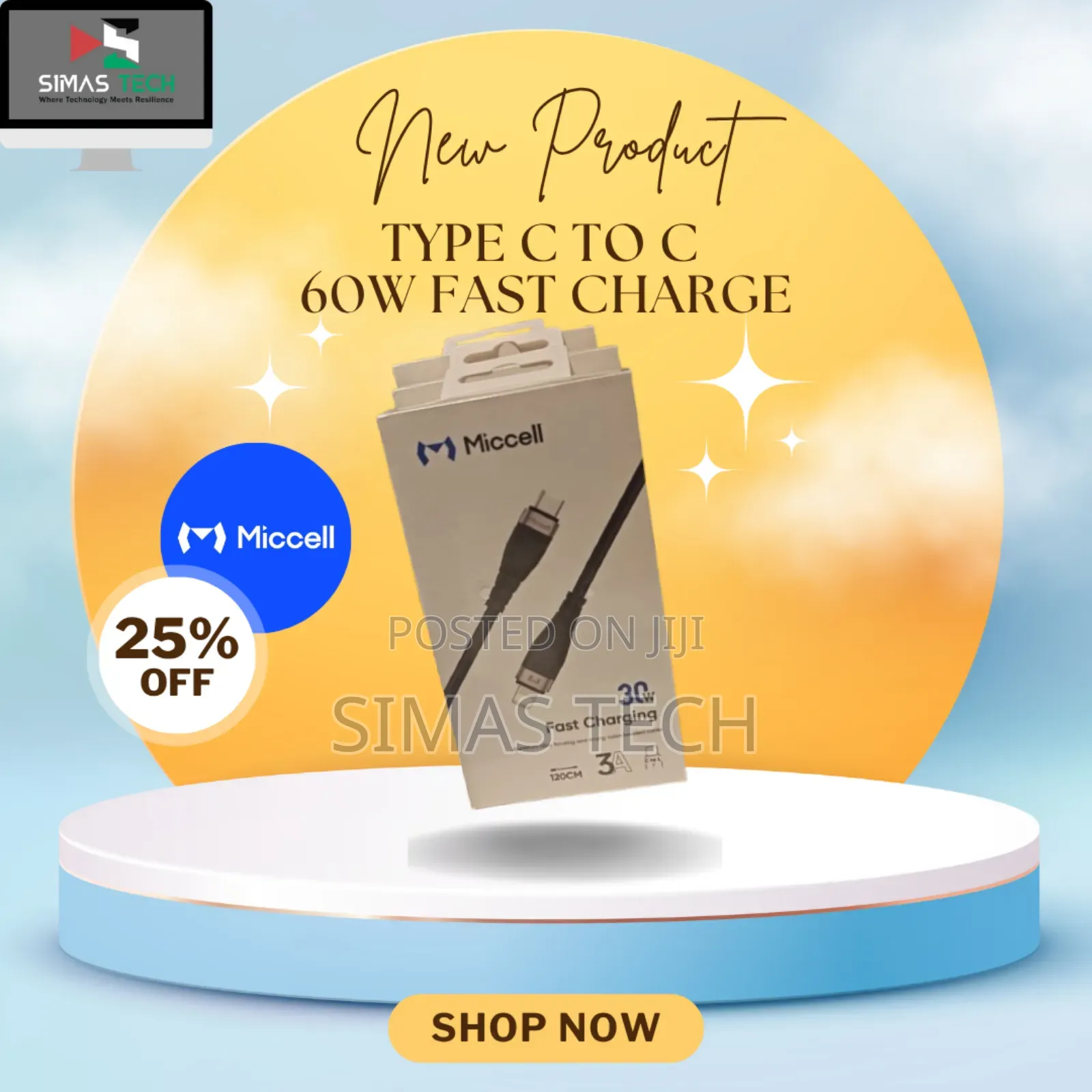 Miccell Usb Cable Type C to Type C
