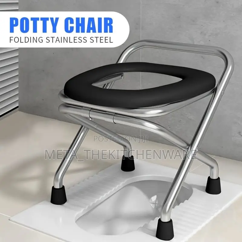 Folding Stainless Steel Potty Chair