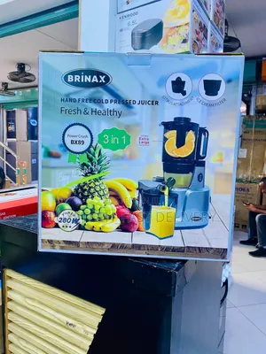 Brinax 3-in-1 Juicer, a Citrus Attachment, and an Ice Cream Filter