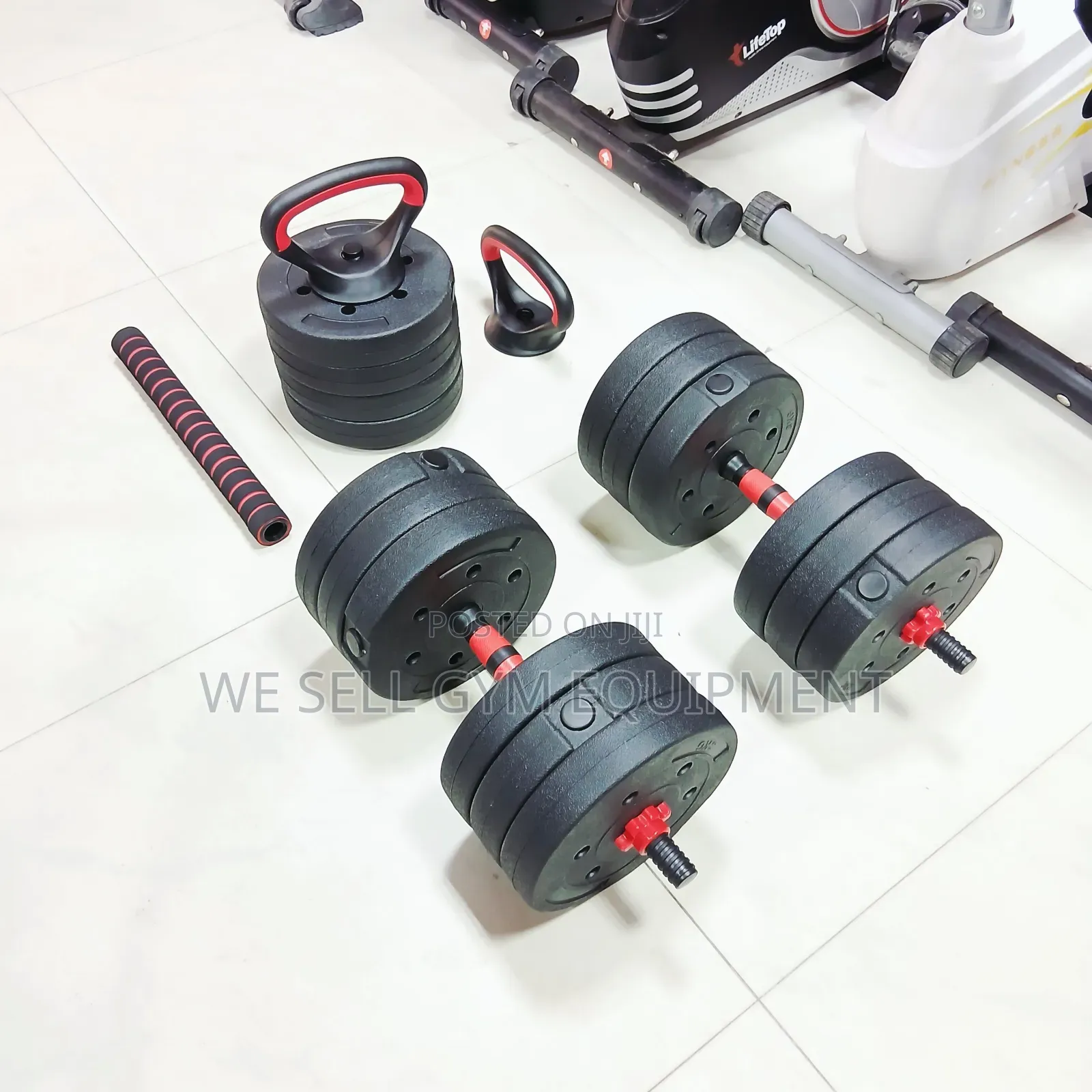 50kg PVC Plastic Dumbbell and Barbell Set 3kg X16