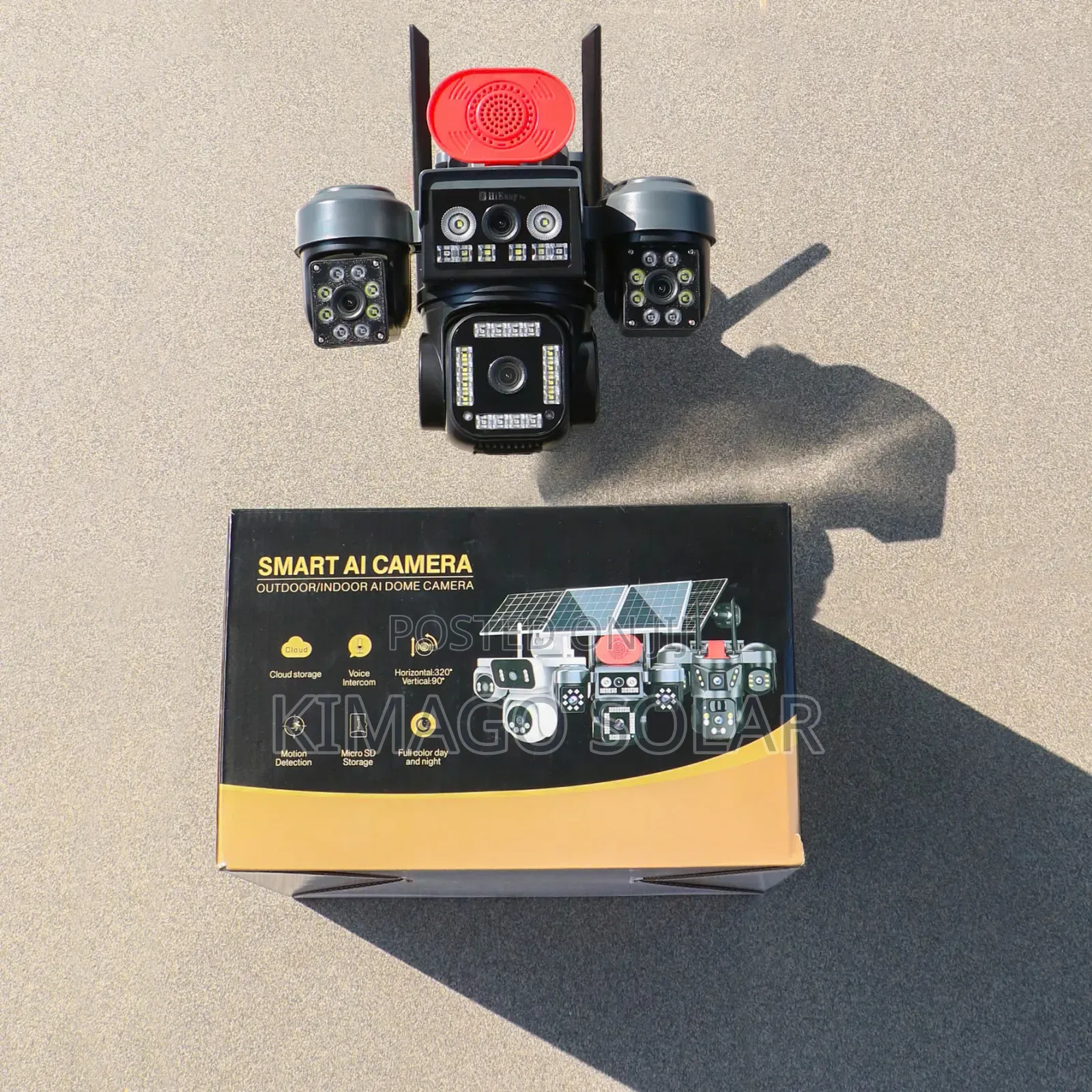 Solar Security Camera 4 Lenses Outdoor Waterproof