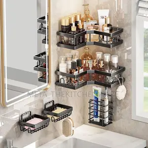 Multipurpose Bathroom Wall Mount Organizer Set 5-in-1