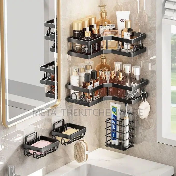 Multipurpose Bathroom Wall Mount Organizer Set 5-in-1