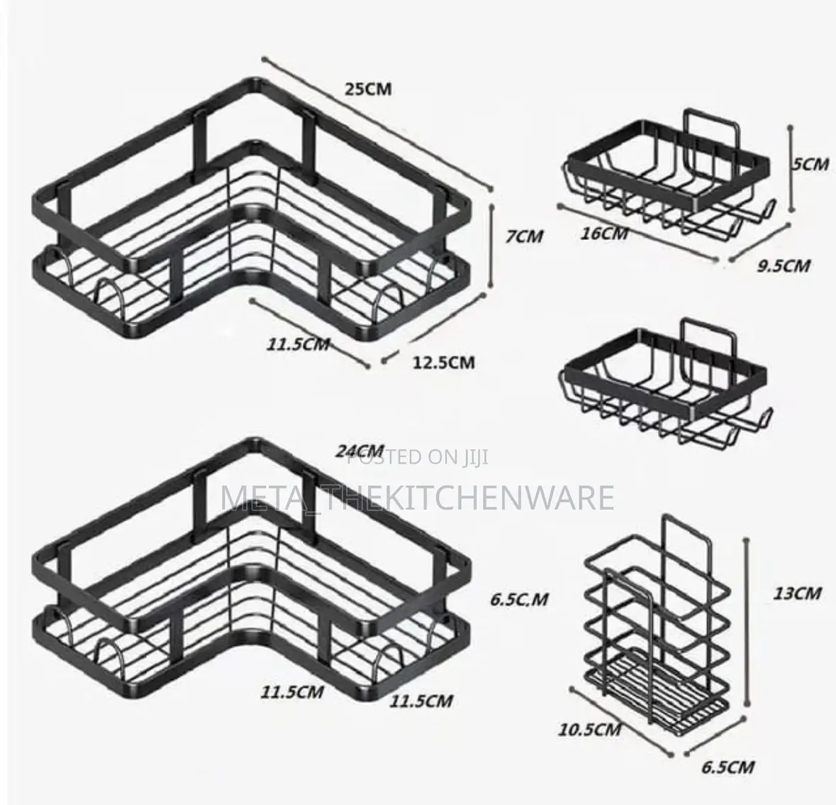 Multipurpose Bathroom Wall Mount Organizer Set 5-in-1