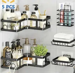 Multipurpose Bathroom Wall Mount Organizer Set 5-in-1