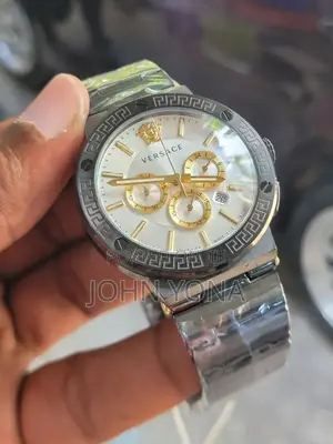 Versace Men's Greca Logo Chronograph Watch Black