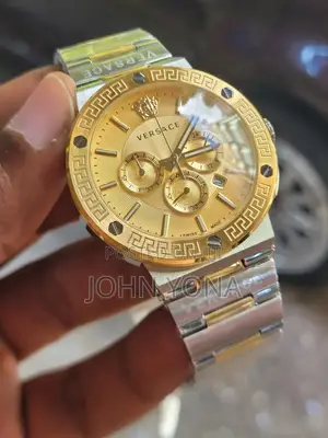 Versace Greca Logo Chrono Men's Watch With Two Tone
