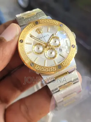 Versace Greca Logo Chrono Men's Watch With Two Tone