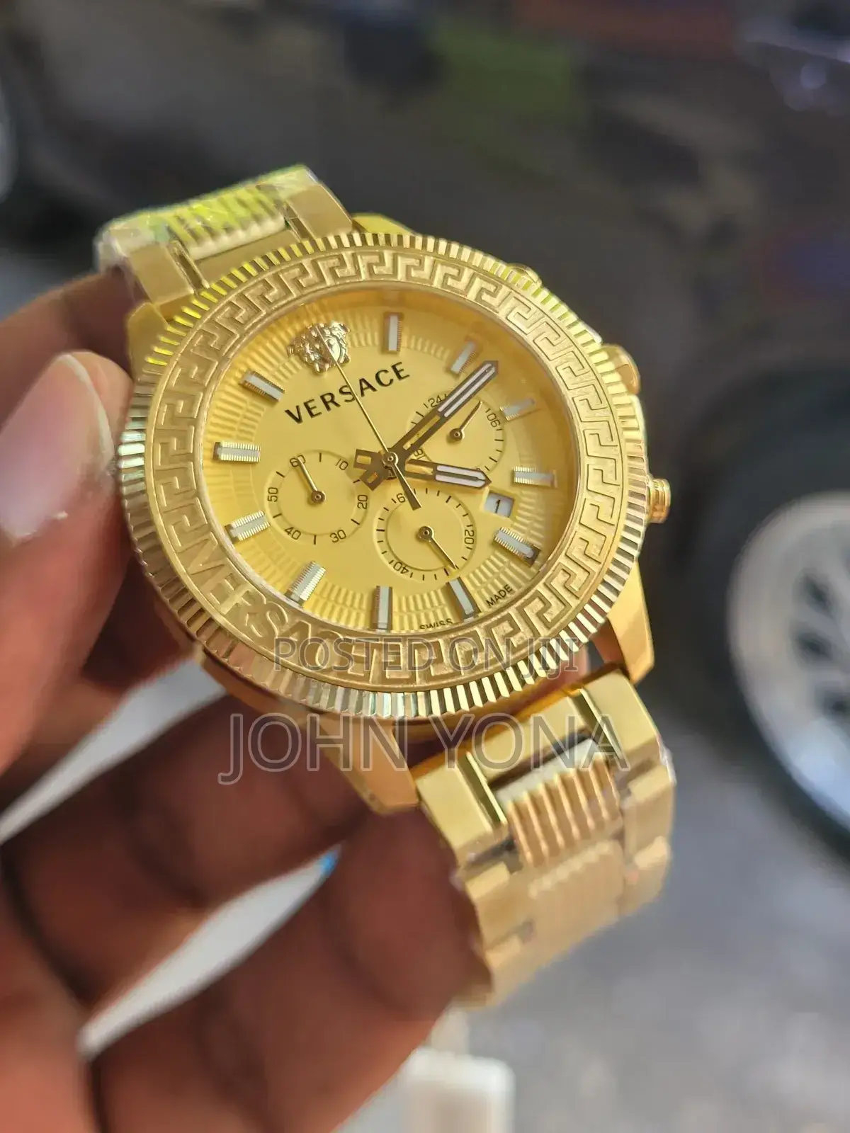 Versace Greca Action Chronograph Men's Watch With a Gold Ion-Plated