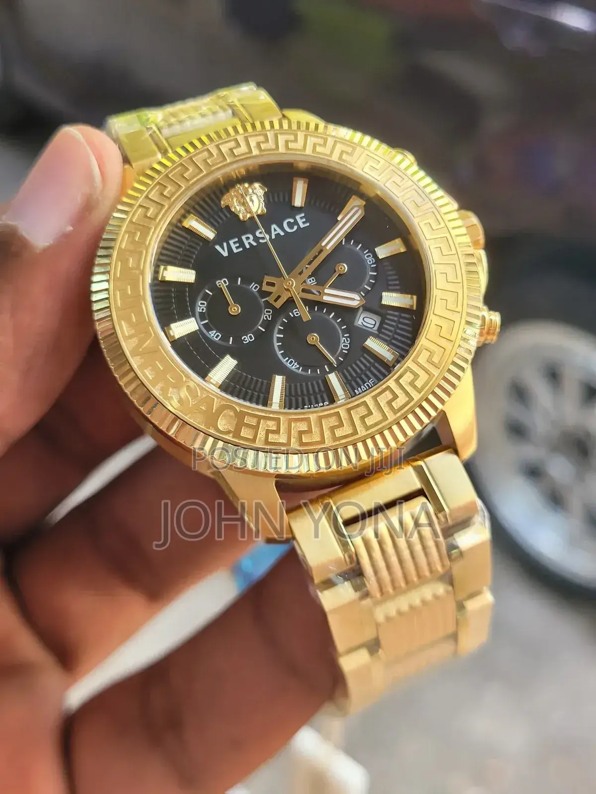 Versace Greca Action Chronograph Men's Watch With a Gold Ion-Plated