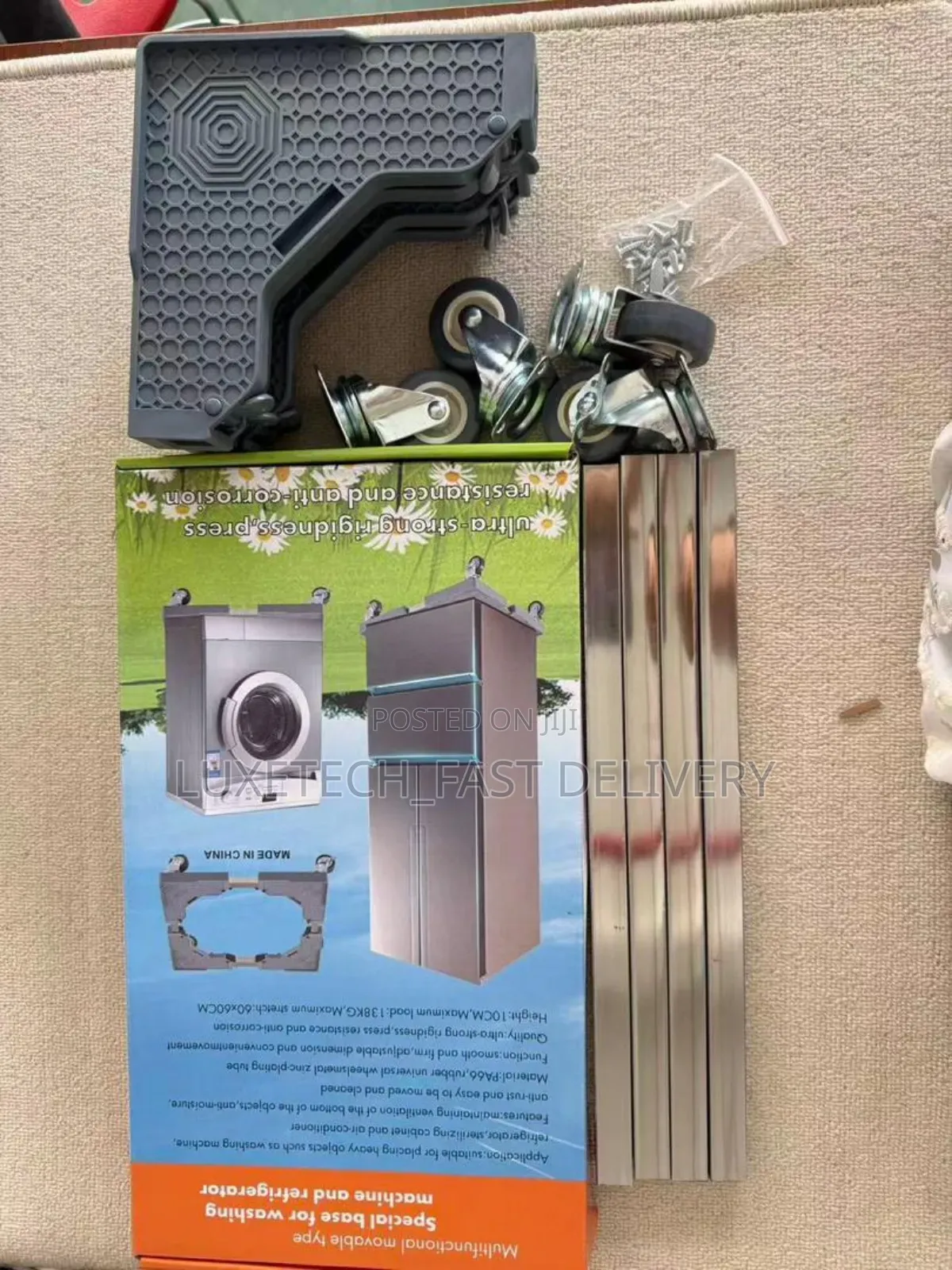 Multifunctional Movable Base for a Washing Machine and Refrigerator