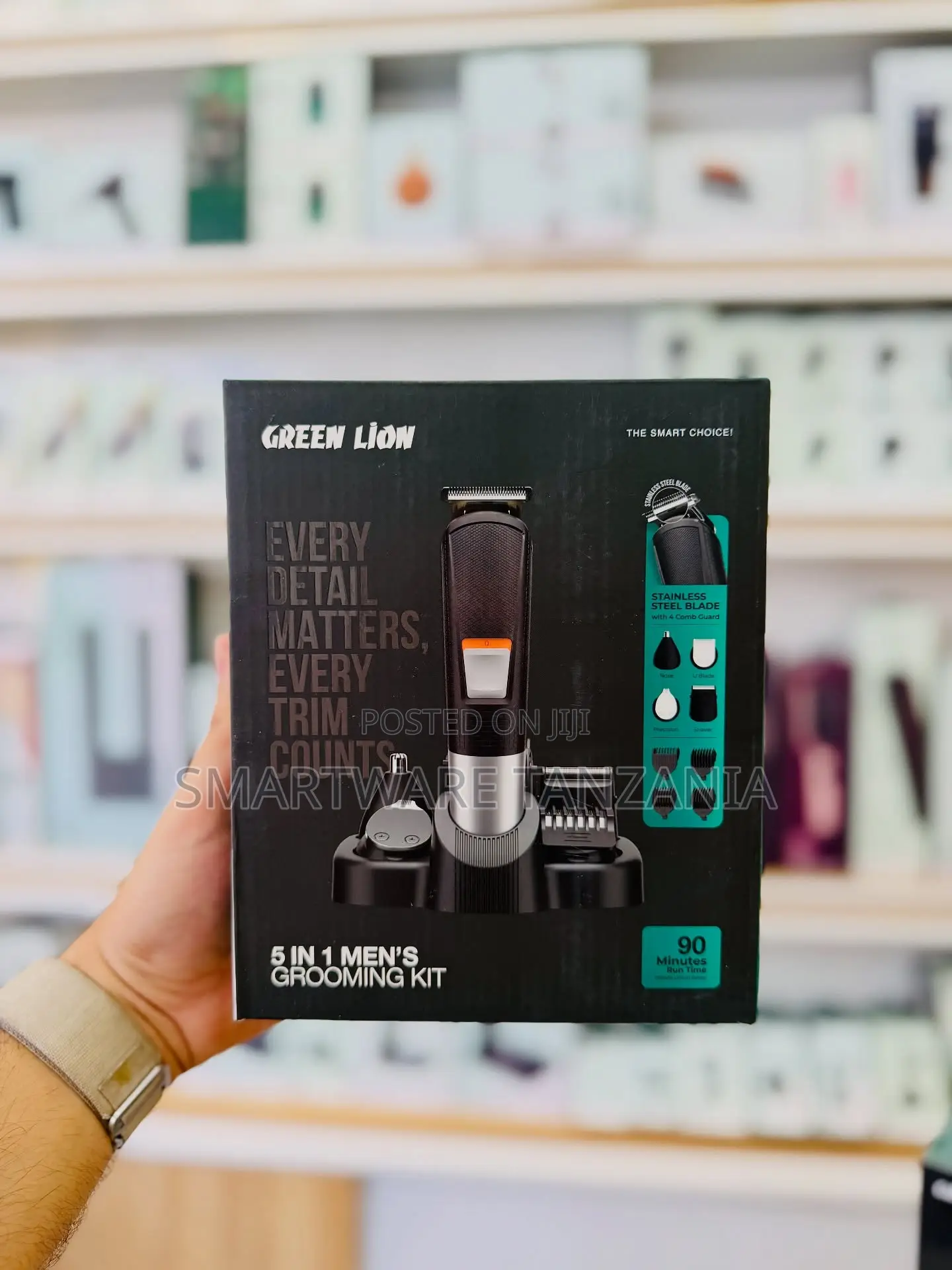 Green Lion 5-in-1 Mens Grooming Kit Trimmer Shaver 90 Minutes Runtime