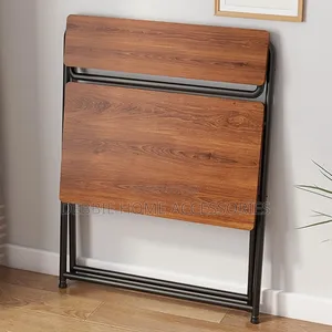 Folding Desk With 2-Tier Shelf for Small Spaces