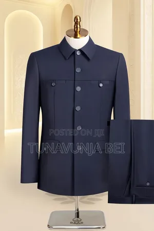 Dark Blue Kaunda Suit Classic / Quality Material Suit