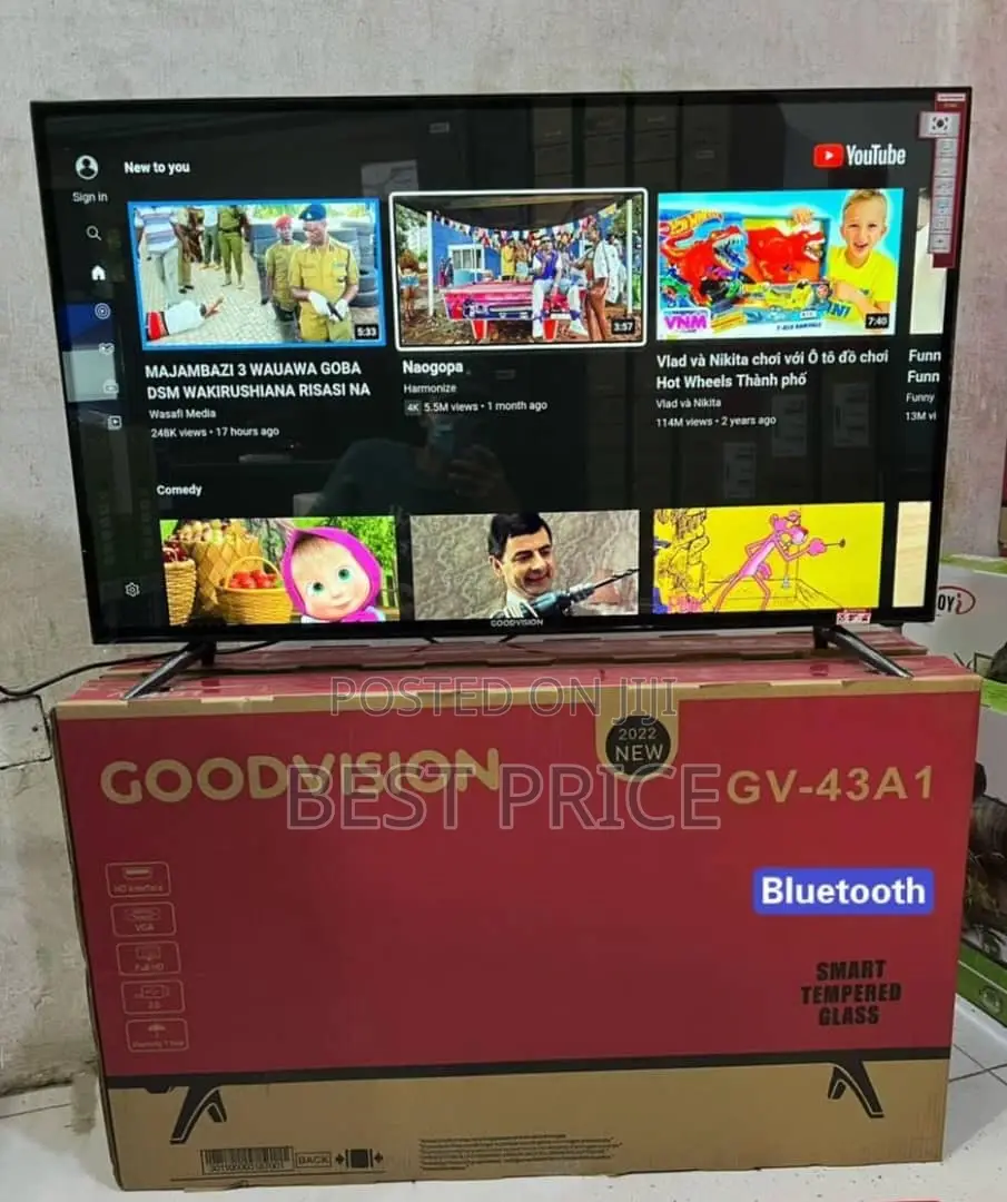 Goodvision 43 Inch Smart Tempered Double Grass Tv With Bluetooth.