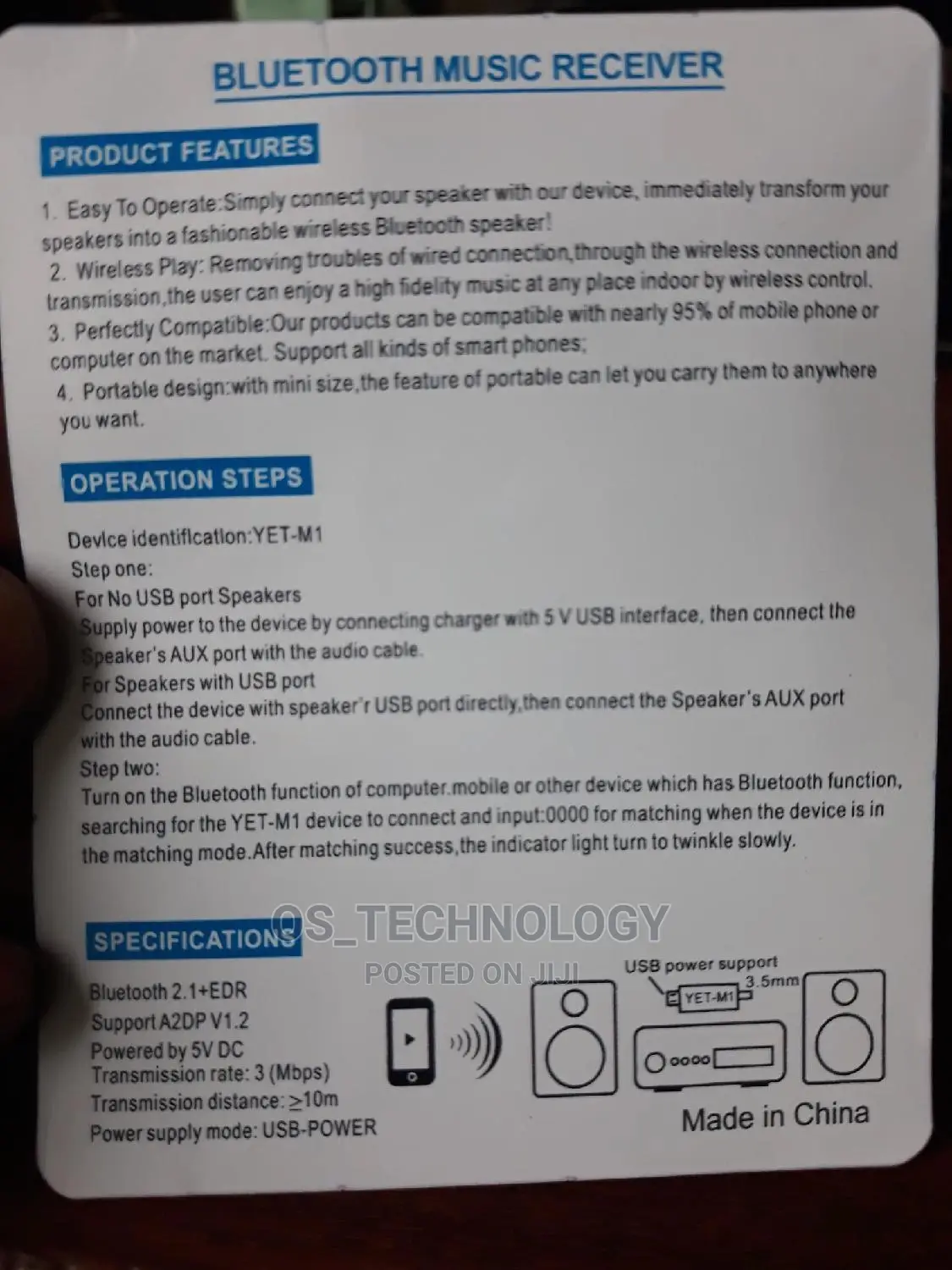 Bluetooth Music Receiver(Quality Sound)