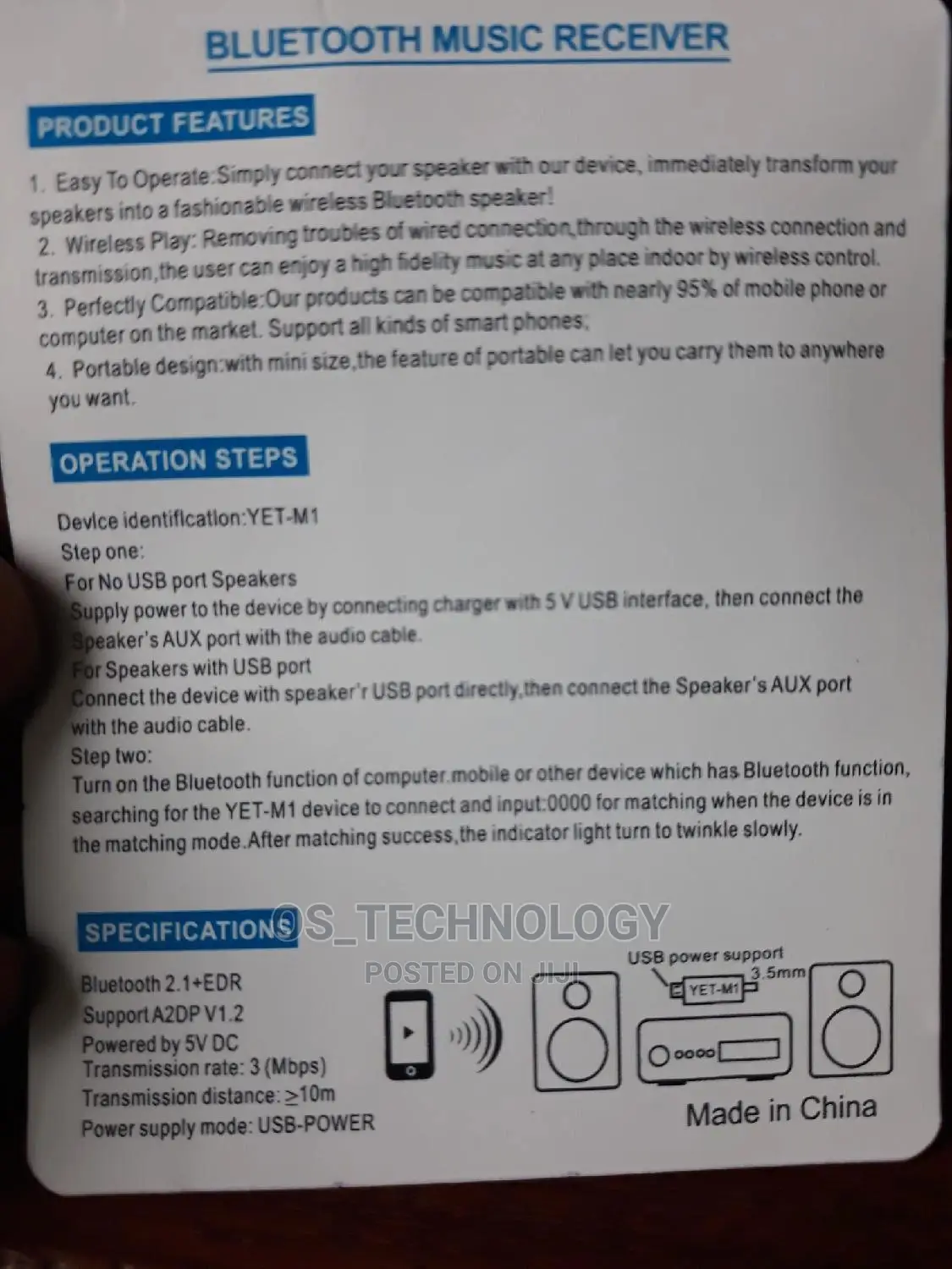 Bluetooth Music Receiver(Quality Sound)
