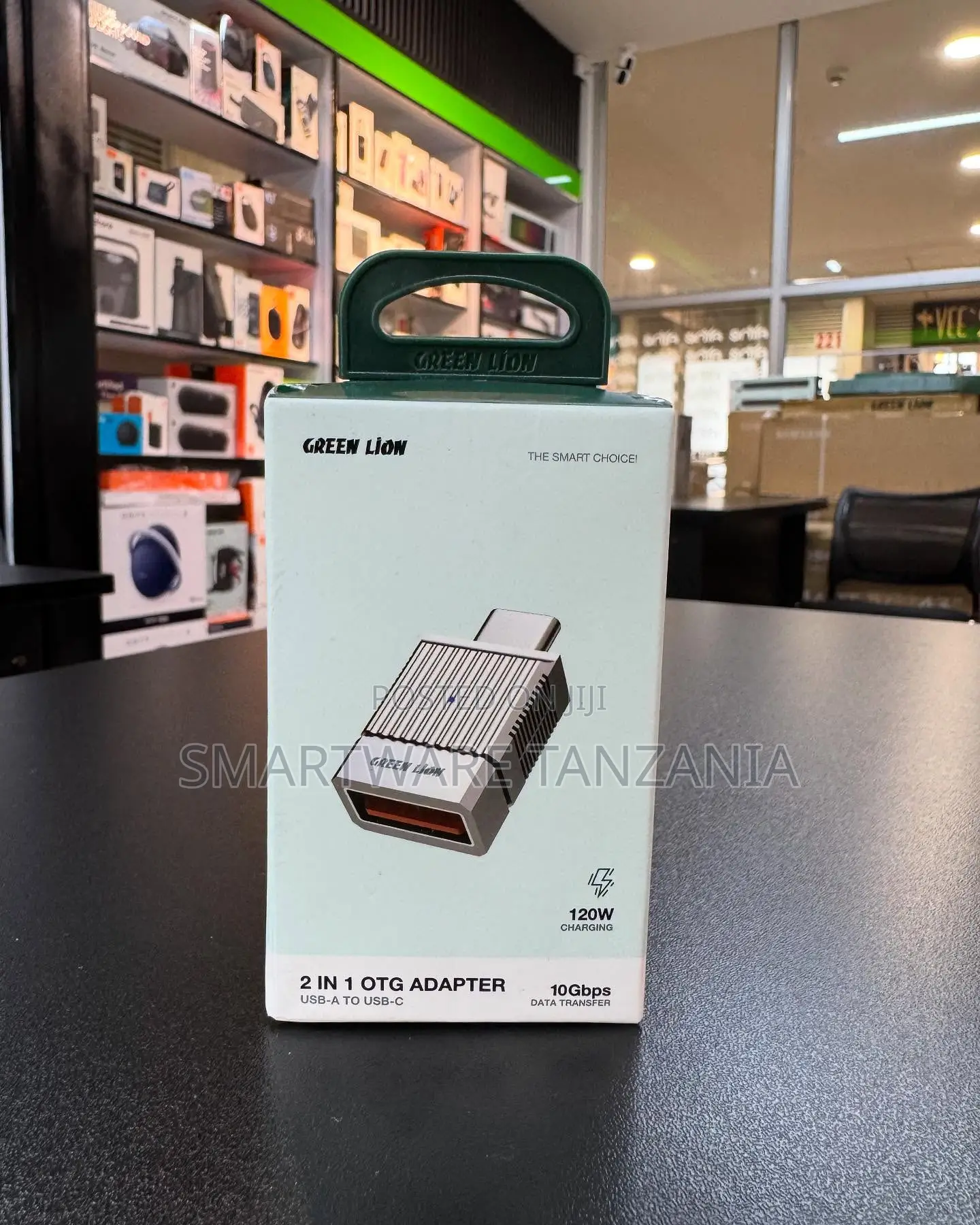 Green Lion 2 in 1 Otg Adapter Usb a to Usb C 120w 10gbps Data Transfer
