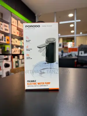 Porodo Foldable Electric Water Pump Universal Bottle One Touch Control