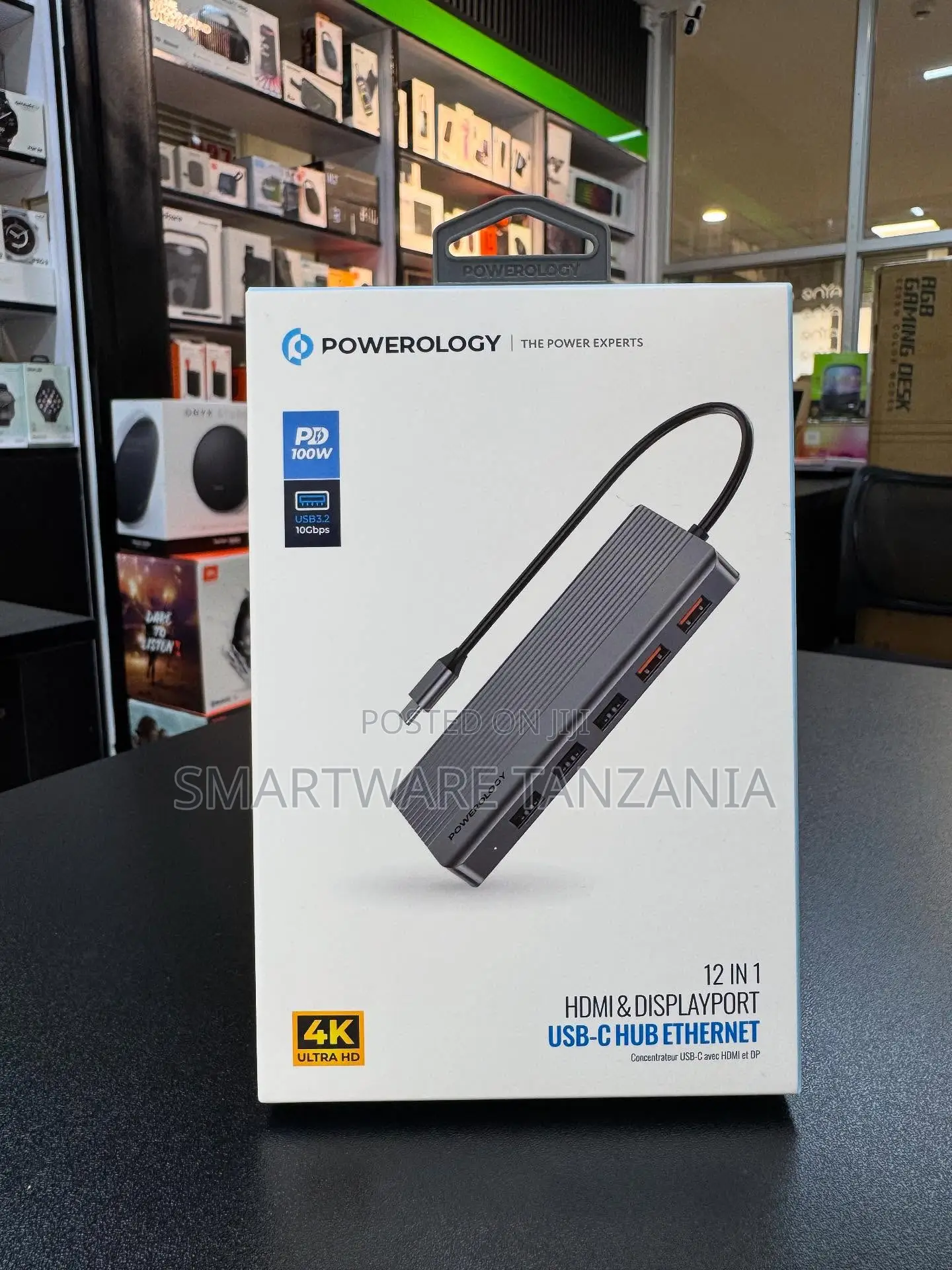 Powerology 12 in 1 Usb C Hub Hdmi Displayport Ethernet 100w Pd 10gbps