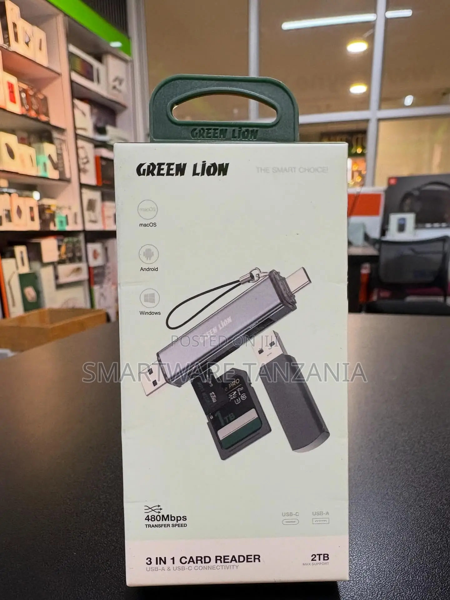 Green Lion 3 in 1 Card Reader Usb C Usb a 480mbps 2tb Macos Android