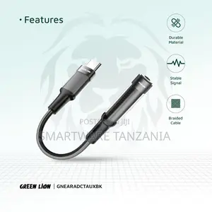 Green Lion Earphone Adapter Usb C Lightning to 3.5mm Audio Jack 12cm