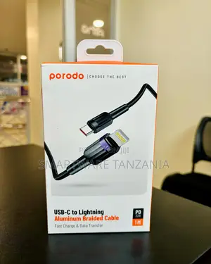 Porodo Usb C to Lightning Aluminum Braided Cable 20w Fast Charge 1m
