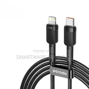 Porodo Usb C to Lightning Aluminum Braided Cable 20w Fast Charge 1m