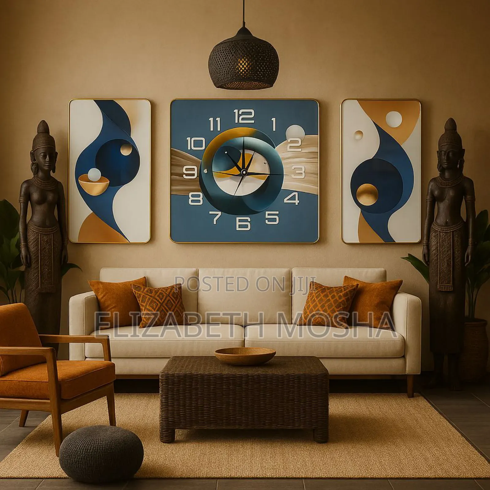 3 PCS Square Clock
