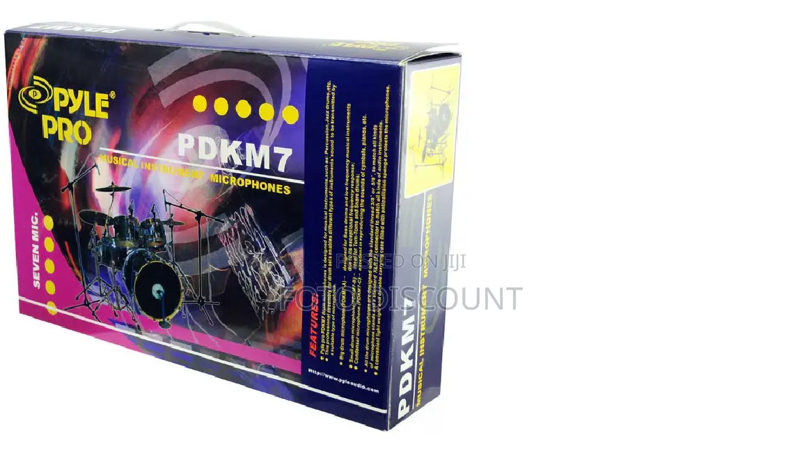 Pyle Pdkm7 7 Microphone Wired Drum Kit