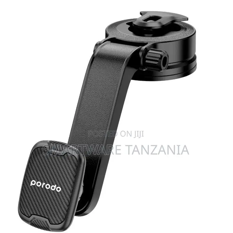 Porodo Suction Cup Car Mount Magnetic Windshield - Black