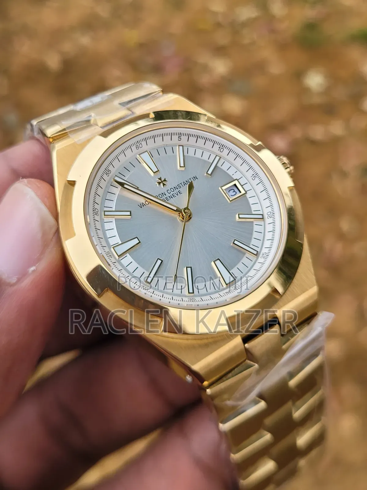 Vacheron Constantin Overseas White Dial Gold Case Watch