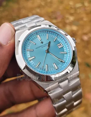 Vacheron Constantin Overseas Light Blue Dial Silver Case Watch