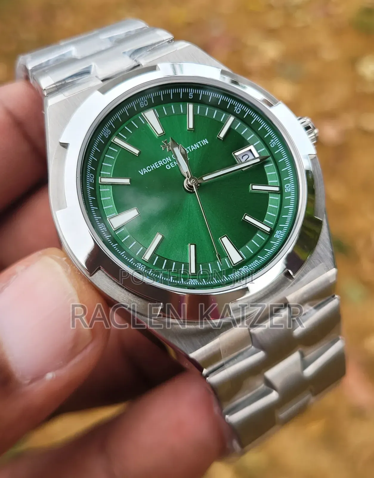 Vacheron Constantin Overseas Green Dial Silver Case Watch