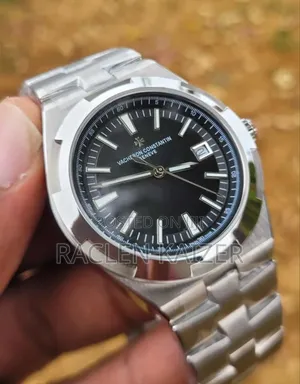 Vacheron Constantin Overseas Black Dial Silver Case Watch