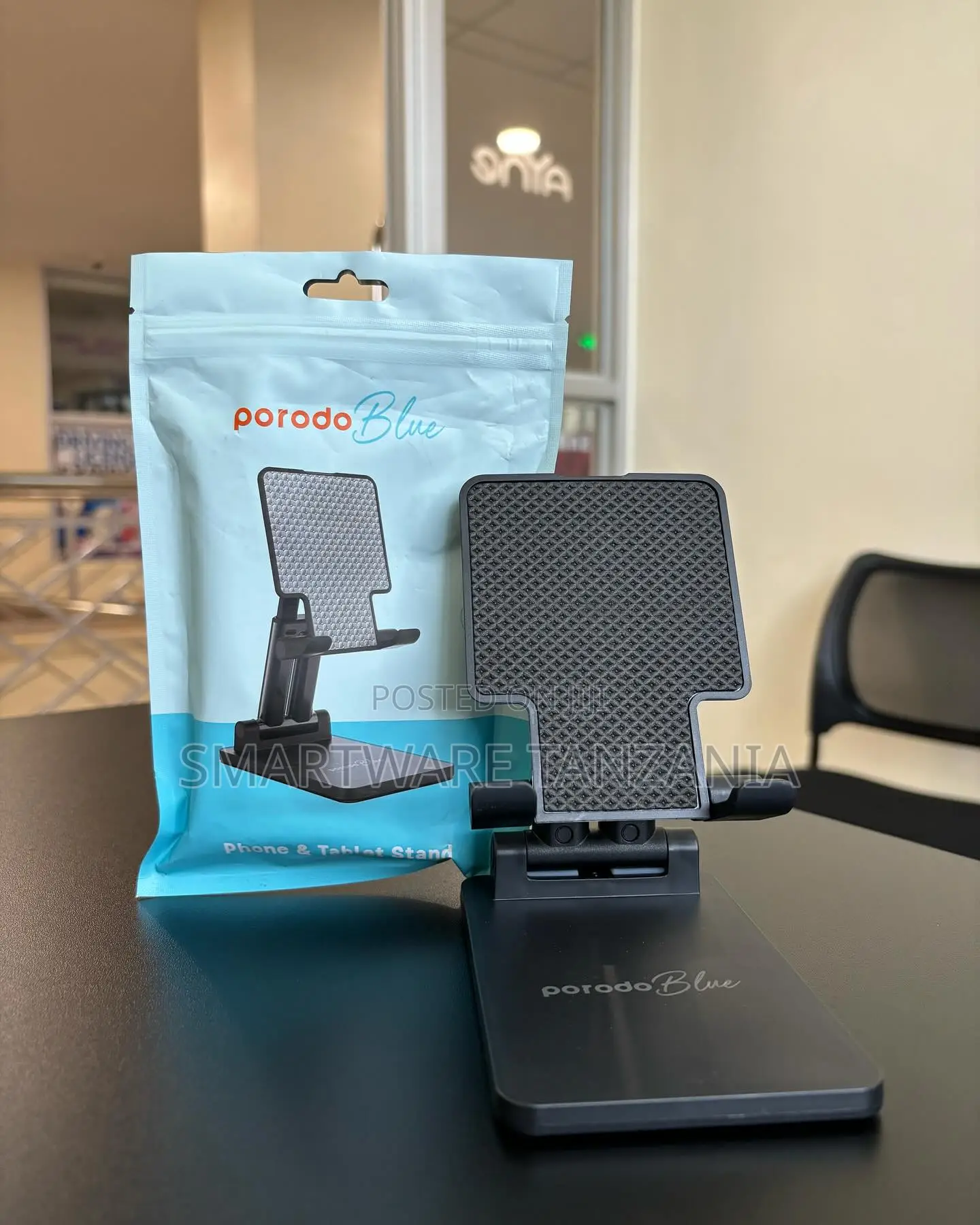 Porodo Blue Adjustable Phone Tablet Stand Holder Desktop Mount