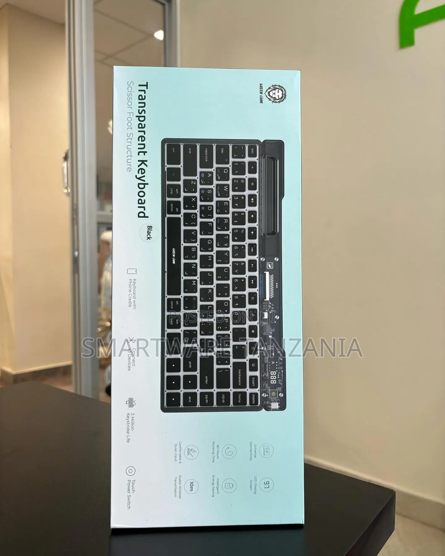 Transparent Keyboard Black Scissor Switch Design Desktop Computer