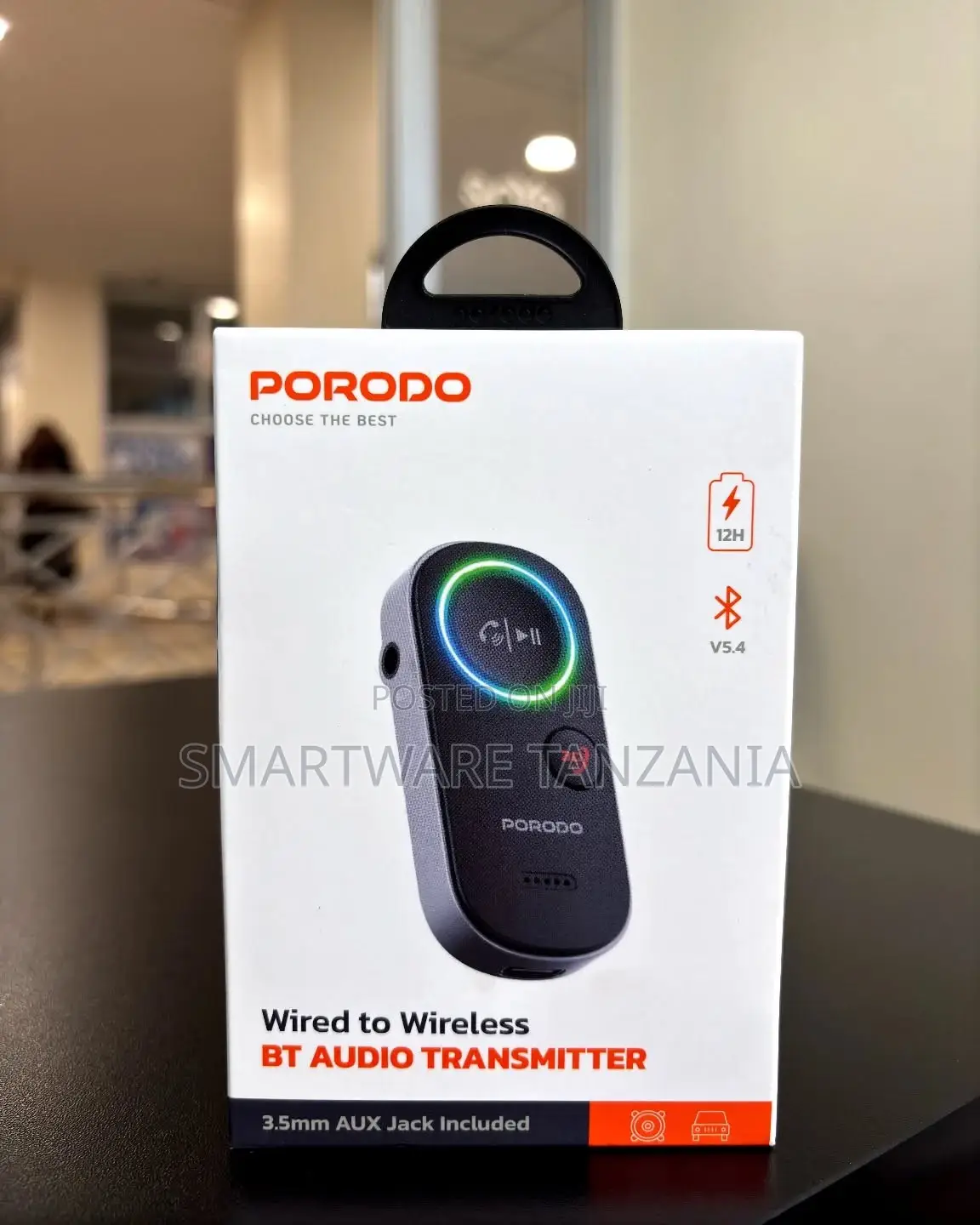 Porodo Bluetooth Audio Transmitter Wireless Adapter 12h Battery