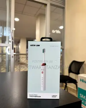 Green Lion Electric Toothbrush 4 Brush Heads Rechargeable Dental