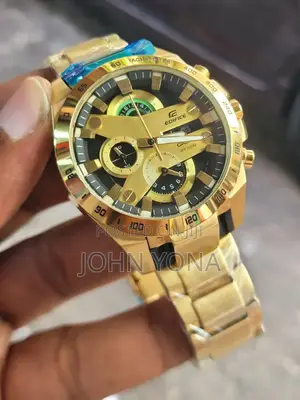 Casio Edifice Efr-540rb-1a Watch With Gold Tone