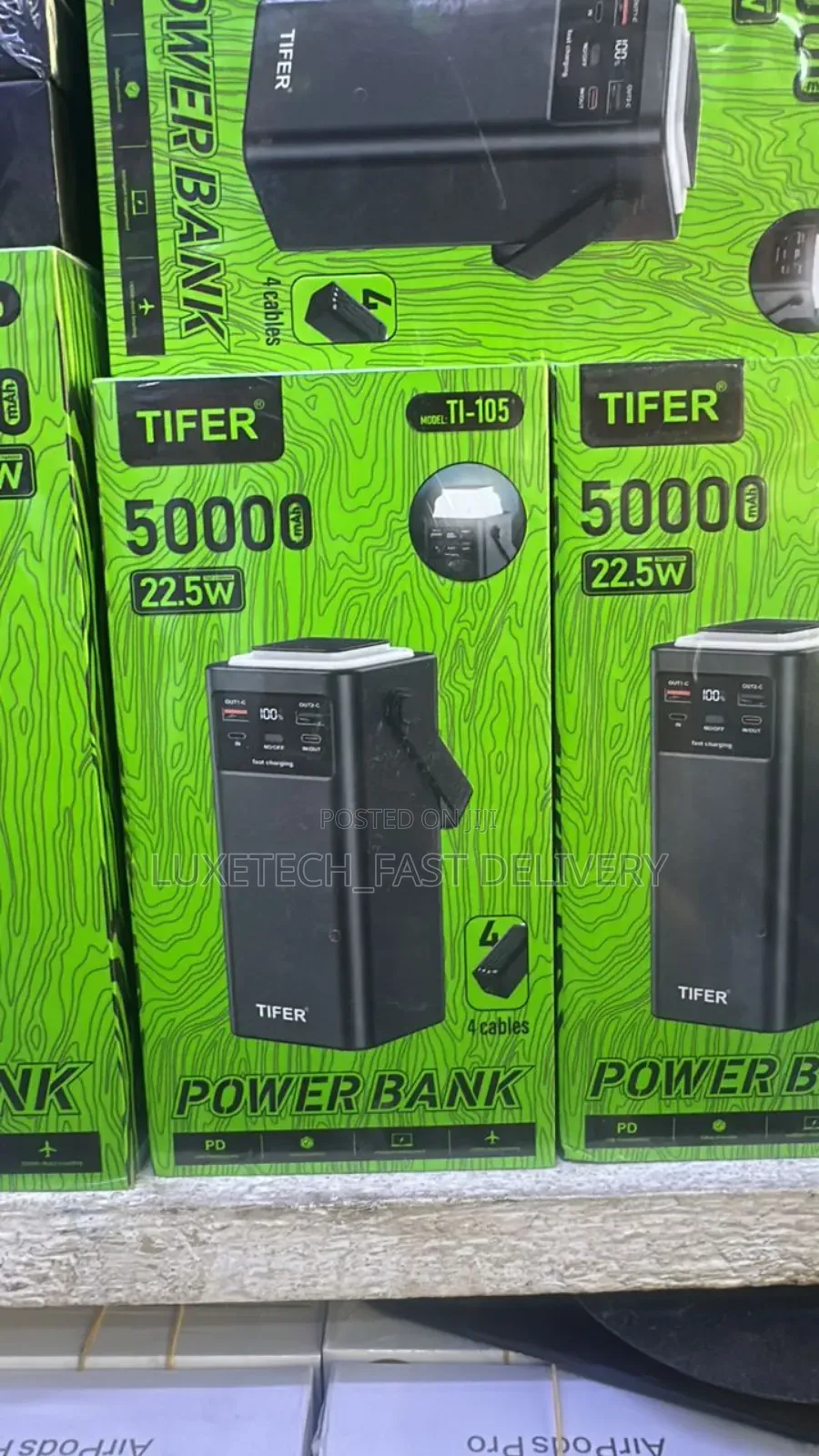 Tifer Power Bank 50,000mah and 22.5w Fast Charging