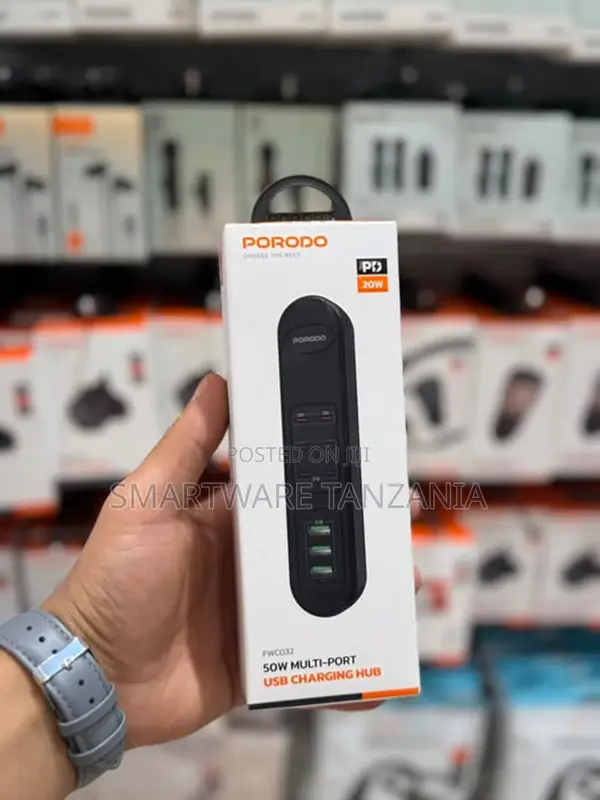 Porodo 50w Multi-Port Usb Charging Hub With Pd3.0 20w Output