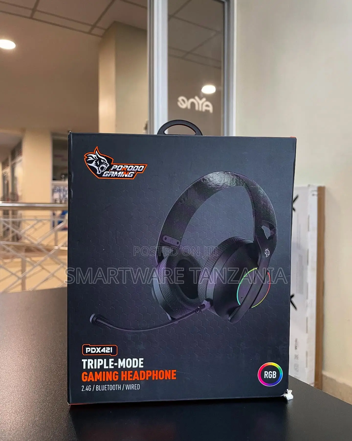 Porodo Triple-Mode Gaming Headphone RGB 2.4g Bluetooth Wired