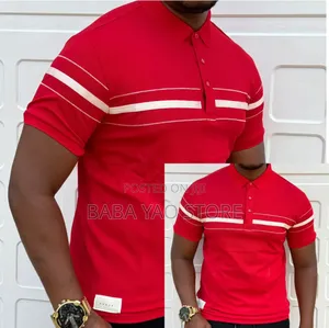 Men's Short-Sleeved Fashion Stricks Blank Breathable T-Shirts
