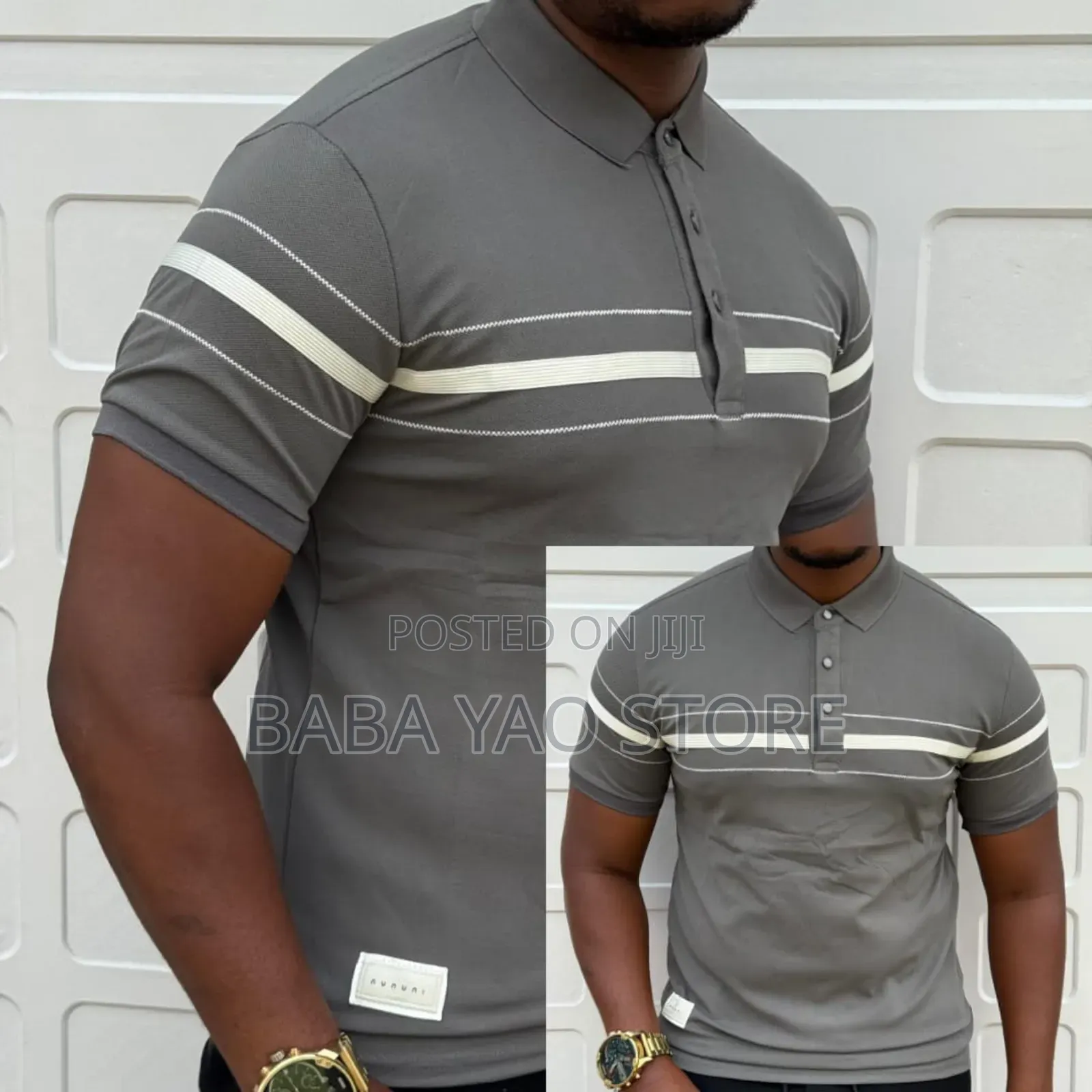 Men's Short-Sleeved Fashion Stricks Blank Breathable T-Shirts