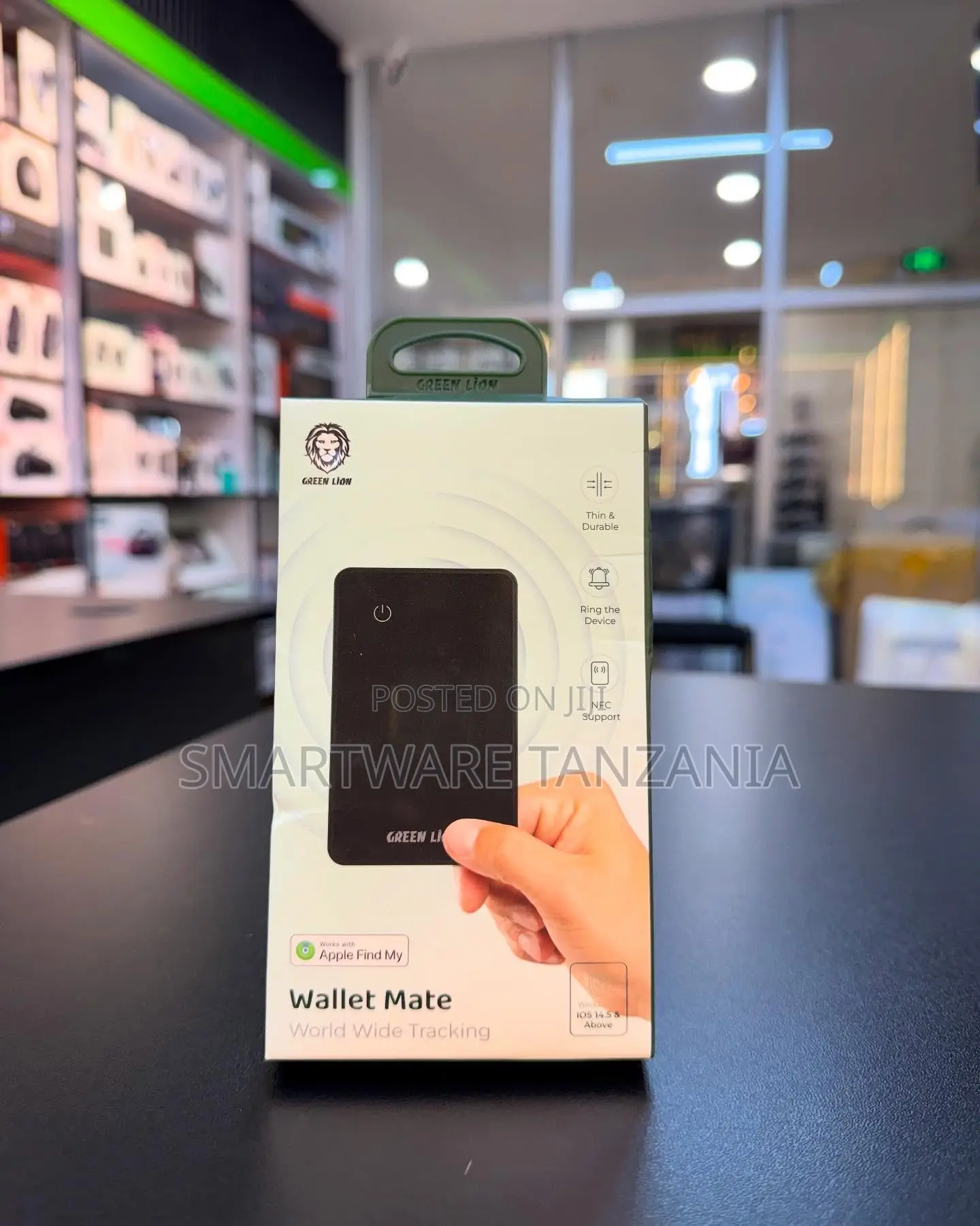 Green Lion Wallet Mate Apple Find My Tracking NFC Ring Device Thin