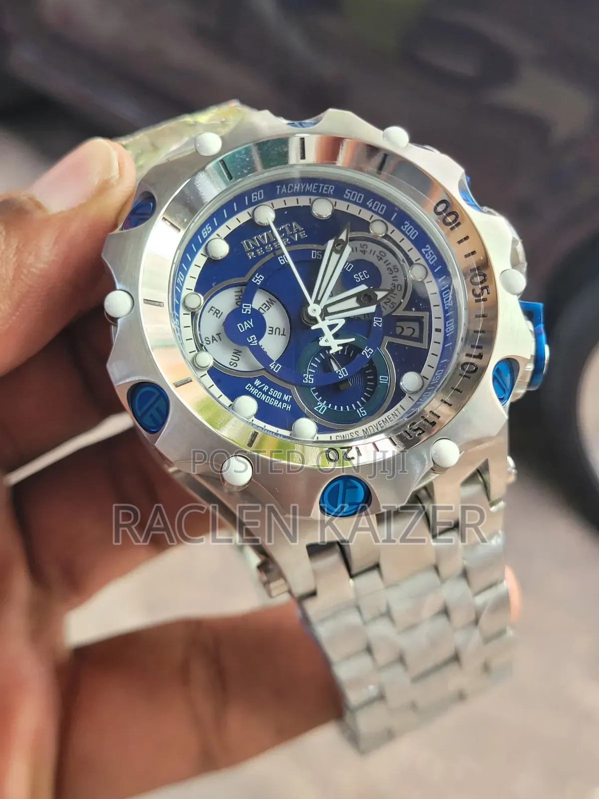 Invicta Reserve Bolt Zeus Chronograph Watch With Bold Blue Dial