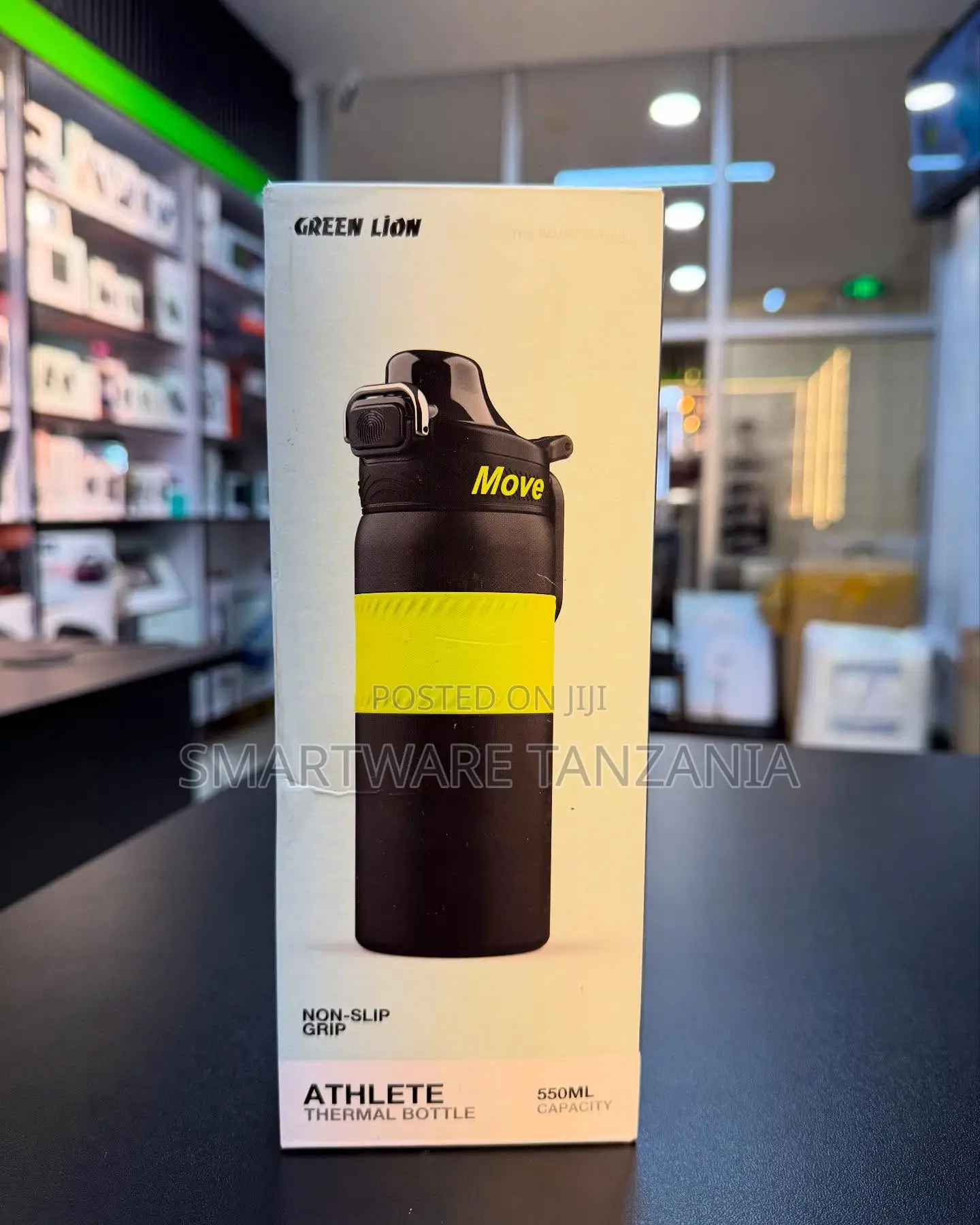Green Lion Athlete Thermal Bottle 550ml Non-Slip Grip Insulated Move